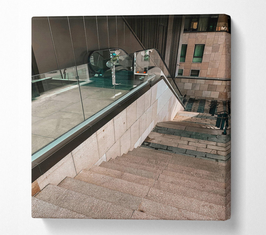  A Canvas Print of Beige Stone Steps Canvas Wall Art