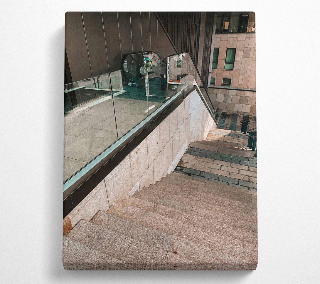  A Canvas Print of Beige Stone Steps Canvas Wall Art