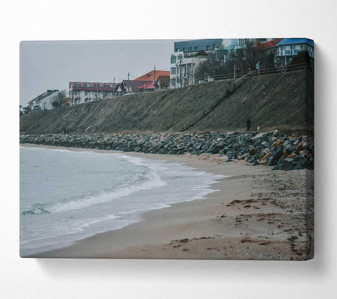  A Canvas Print of Blue Coastal Serenity Canvas Art