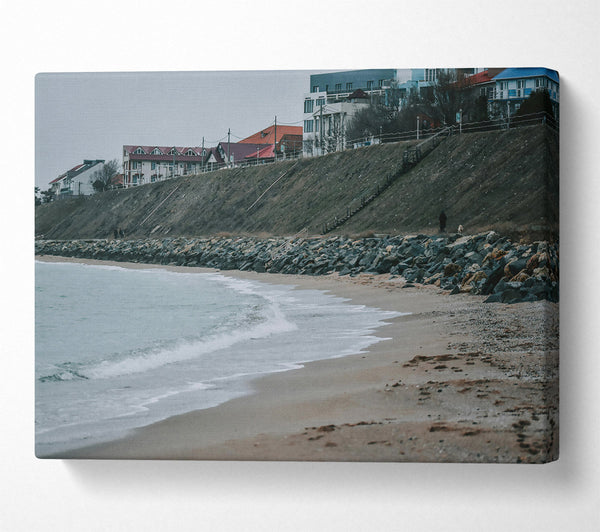  A Canvas Print of Blue Coastal Serenity Canvas Art