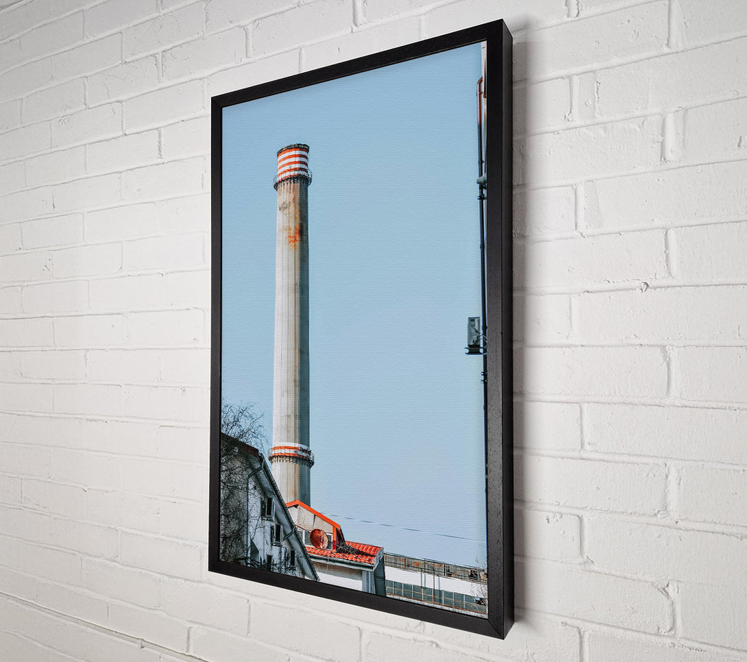  A Canvas Print of Red Stripe Chimney Sky Canvas Art