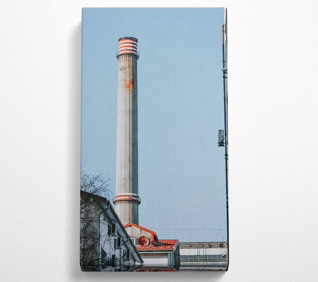  A Canvas Print of Red Stripe Chimney Sky Canvas Art