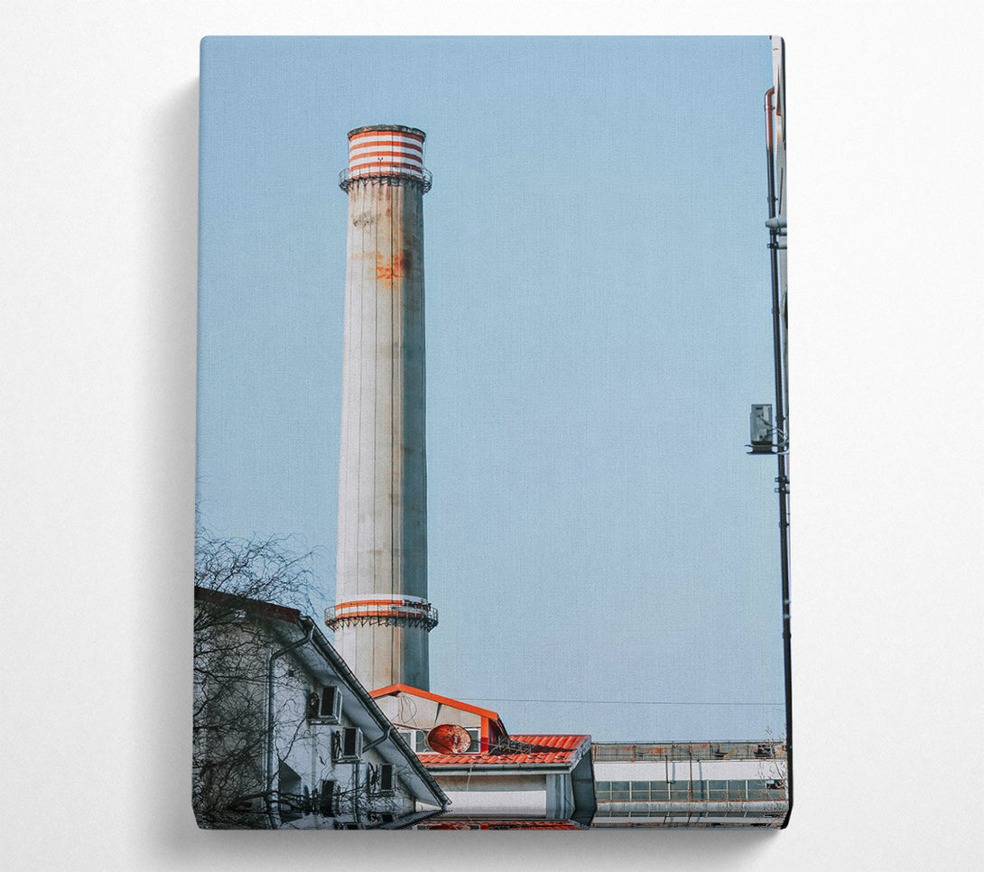  A Canvas Print of Red Stripe Chimney Sky Canvas Art