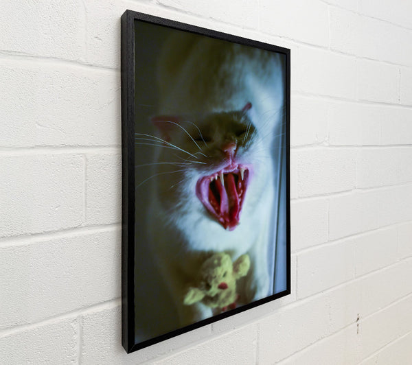 Pink Yawning Cat
