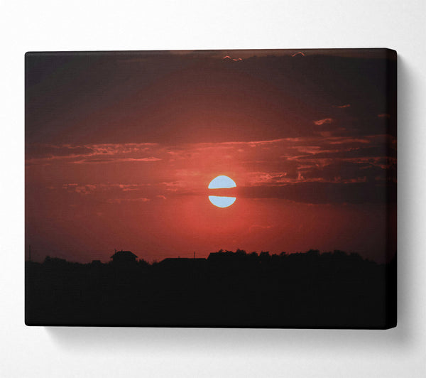  A Canvas Print of Crimson Sunset Sky Canvas Art