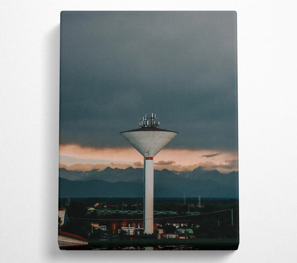  A Canvas Print of Grey Tower In Mountains Canvas Print