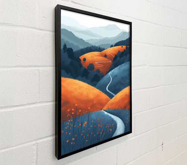 Orange Mountains Over The Valley