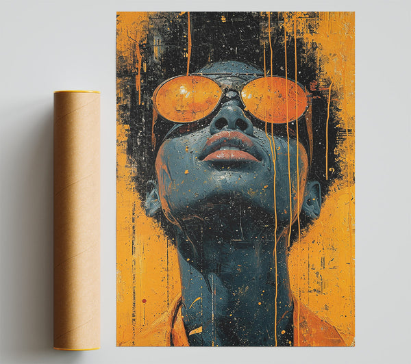 Orange Paint Sunglasses Print