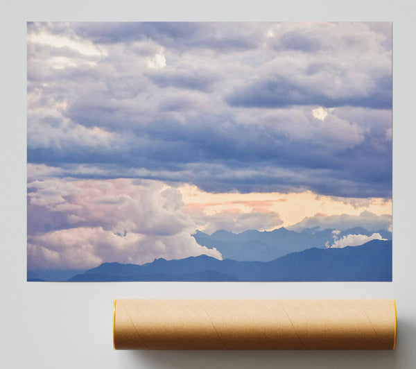 Silver Clouds Above Mountains Print