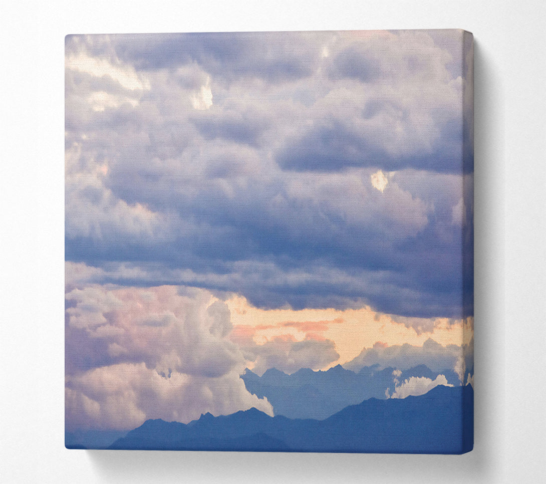  A Canvas Print of Silver Clouds Above Mountains Canvas Art