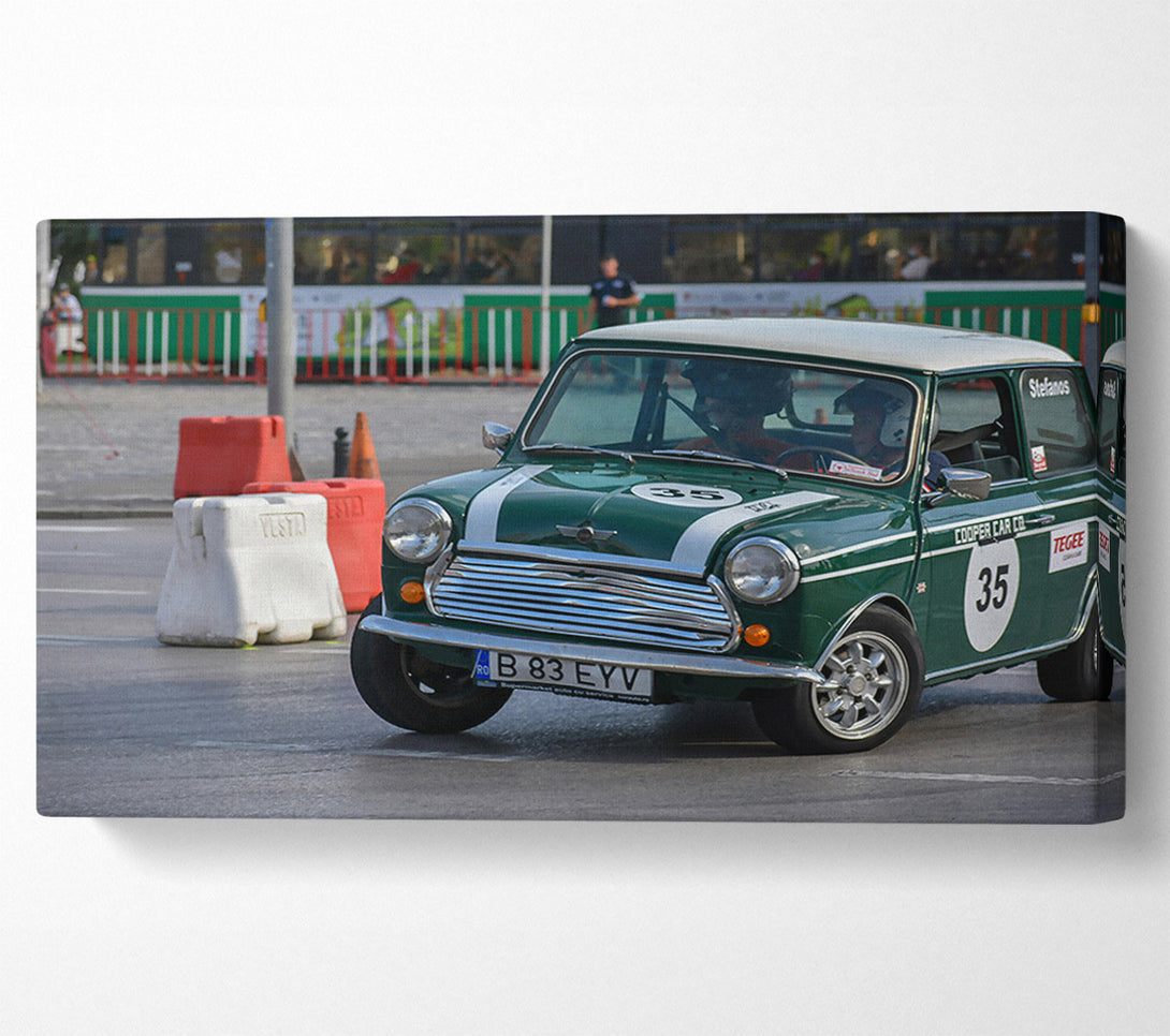  A Canvas Print of Green Mini Cooper 35 Canvas Wall Art