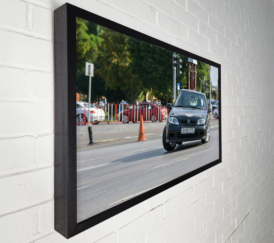  A Canvas Print of Black Car Drifting Canvas Print