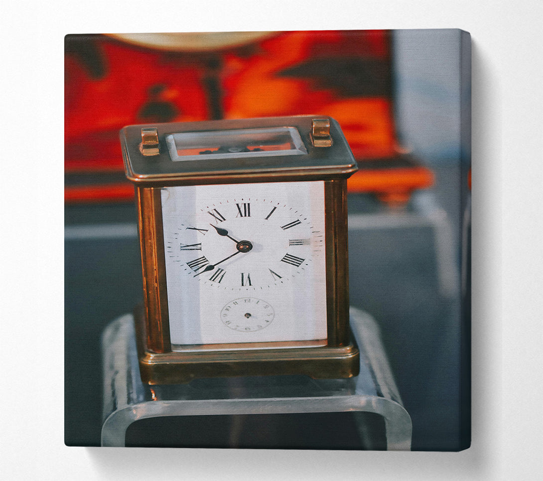  A Canvas Print of Golden Antique Clock Canvas Wall Art