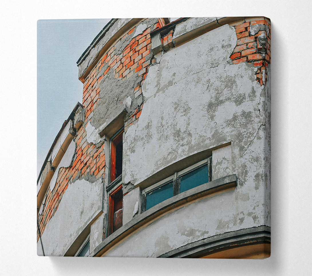  A Canvas Print of White Brick Decay Canvas Print