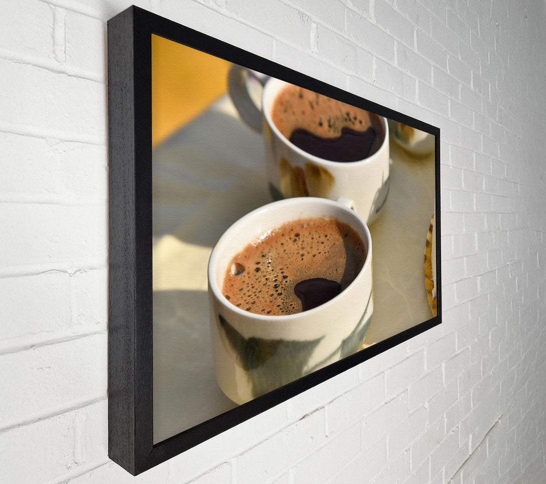  A Canvas Print of Creamy Brown Coffee Cups Canvas Print