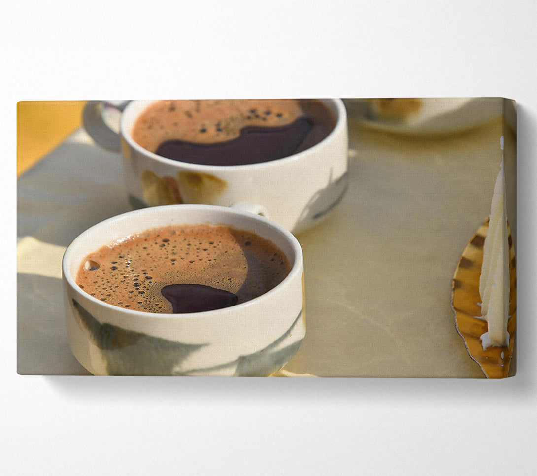  A Canvas Print of Creamy Brown Coffee Cups Canvas Print