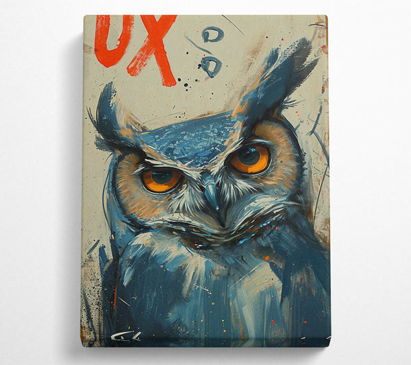  A Canvas Print of Owl Brush Strokes Canvas Wall Art