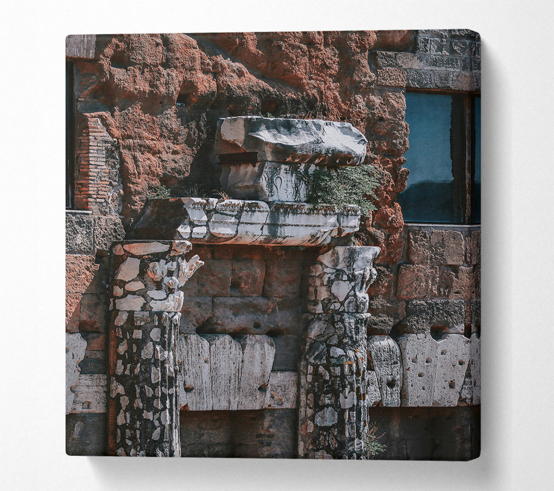  A Canvas Print of Rustic Red Ruins Canvas Art