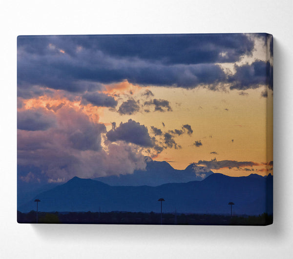  A Canvas Print of Golden Mountain Sunset Canvas Print