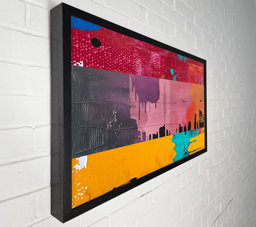  A Canvas Print of Paint Drips On Grey Canvas Print