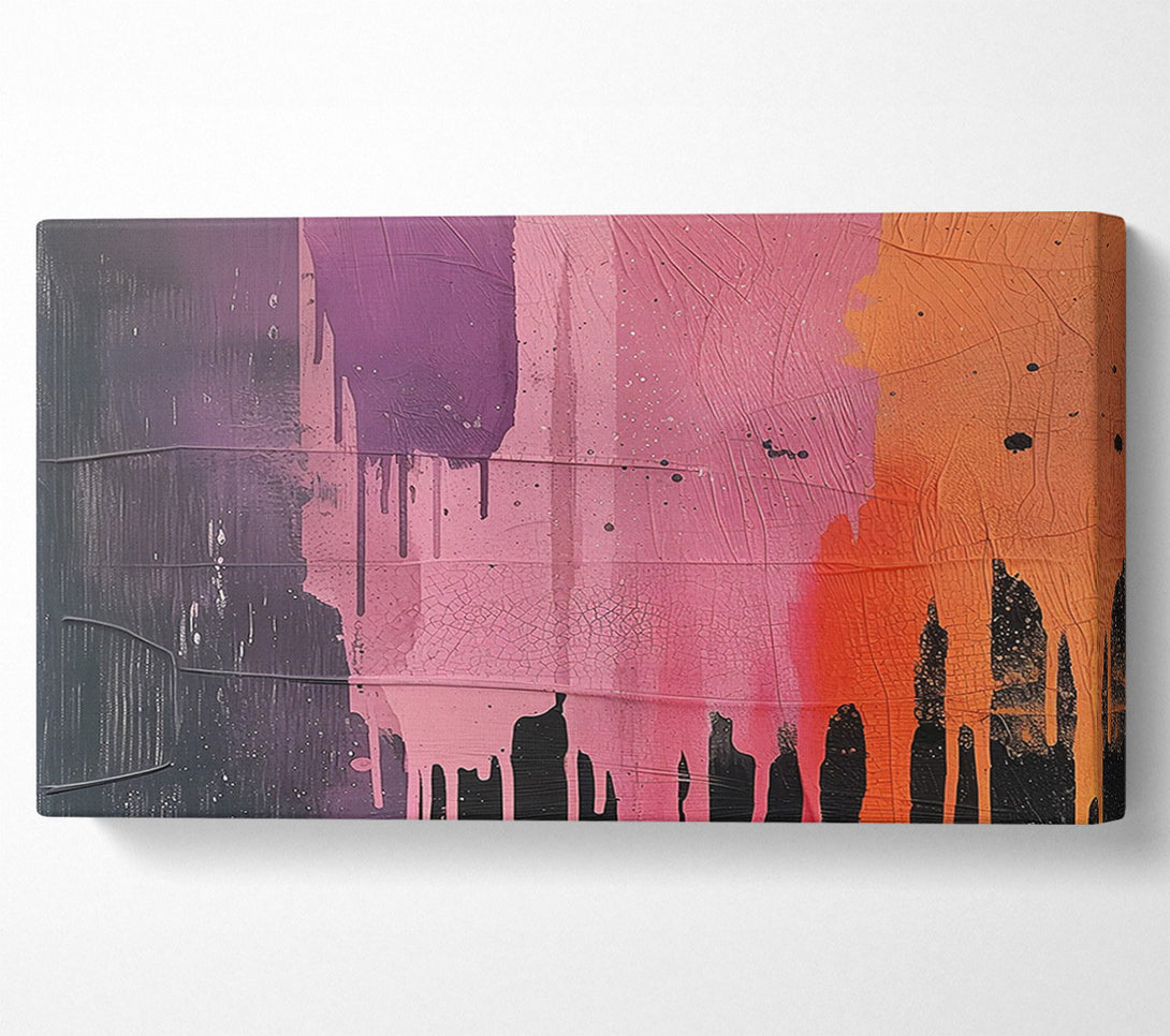 A Canvas Print of Paint Drips On Grey Canvas Print