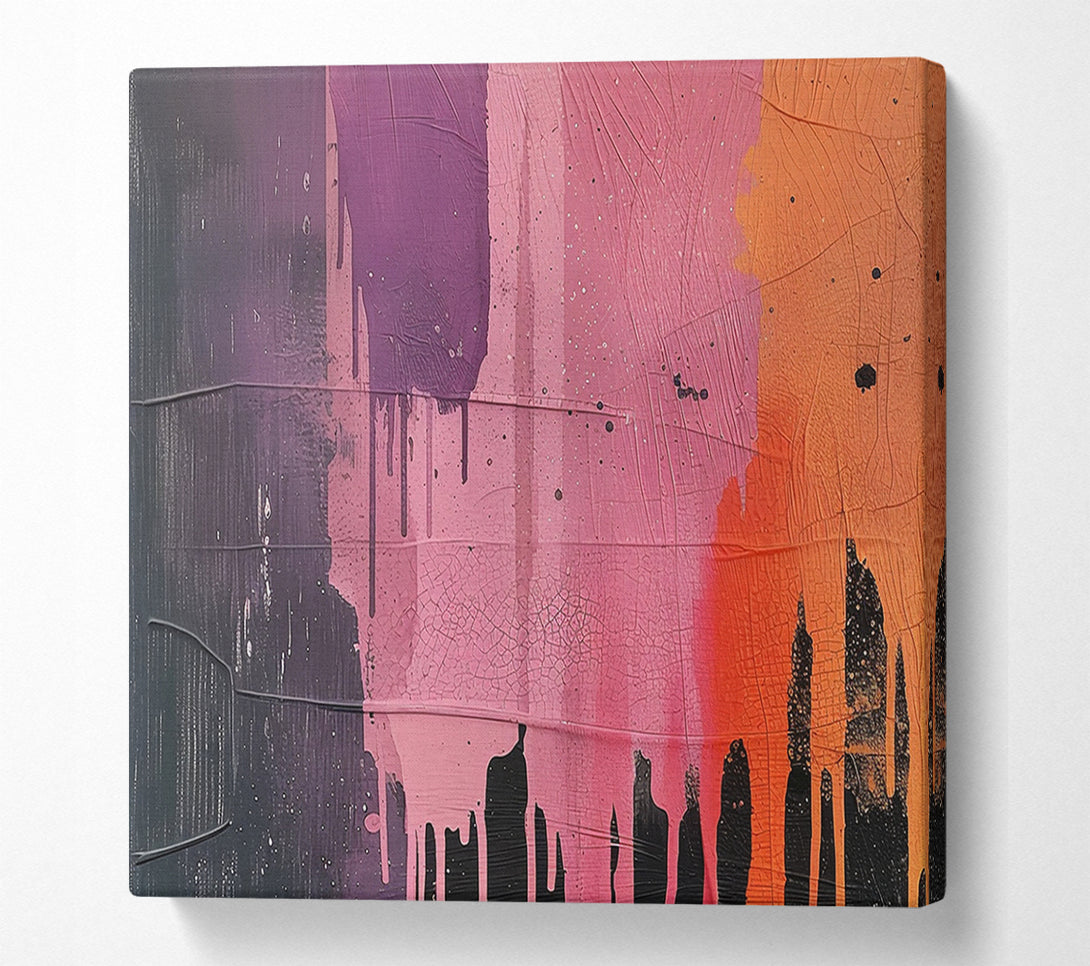  A Canvas Print of Paint Drips On Grey Canvas Print
