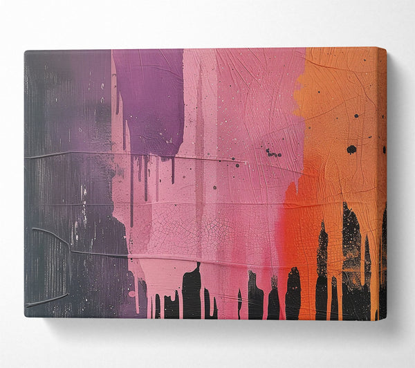  A Canvas Print of Paint Drips On Grey Canvas Print