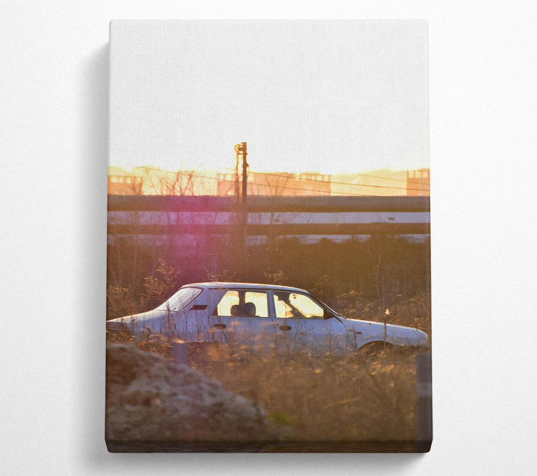  A Canvas Print of Golden Hour Car Canvas Art