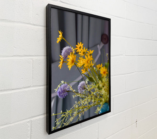 Yellow Blooms On Grey