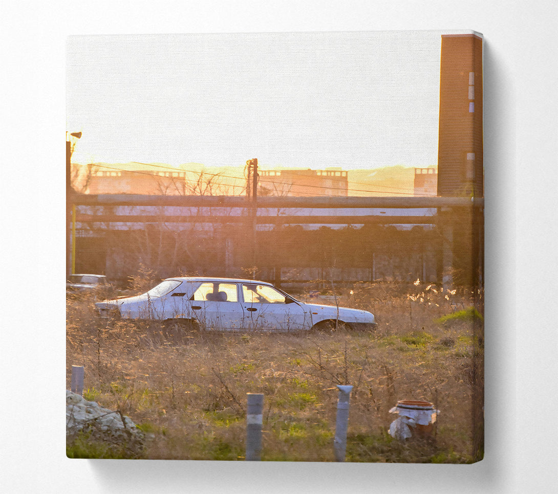  A Canvas Print of Golden Hour Car Canvas Art