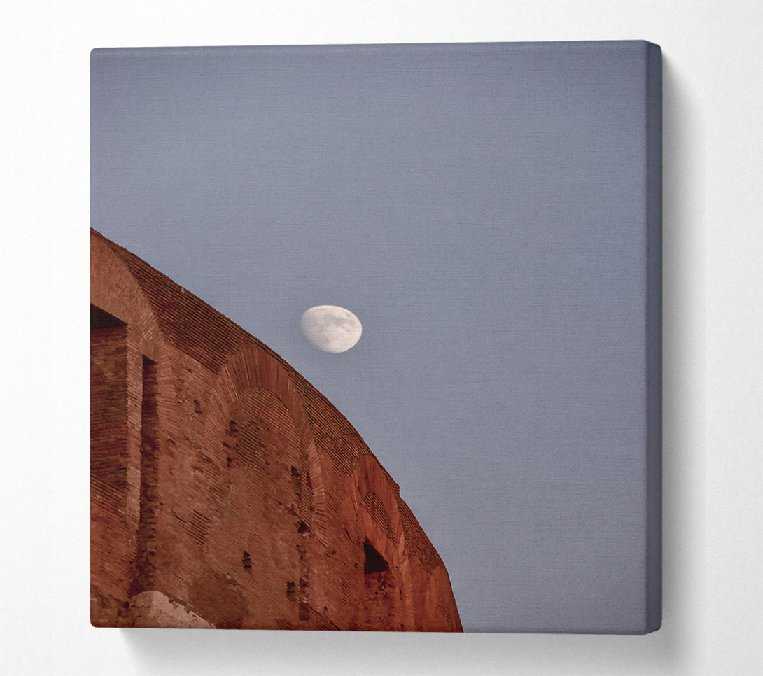  A Canvas Print of Red Brick Moonrise Canvas Wall Art