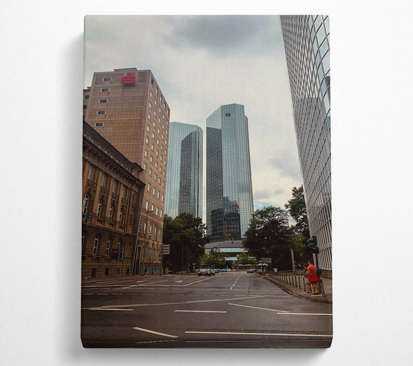  A Canvas Print of Brown Cityscape Reflection Canvas Wall Art