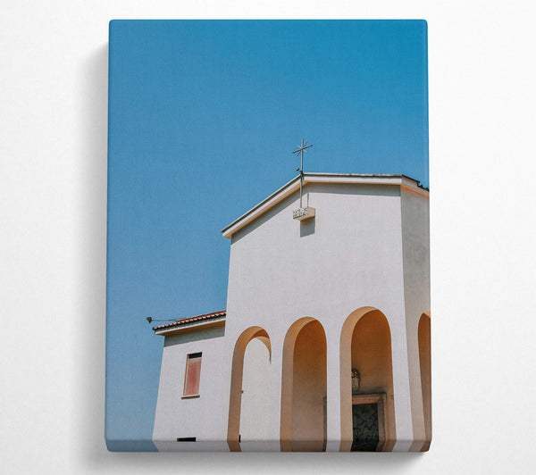  A Canvas Print of White Architectural Arcs Canvas Wall Art