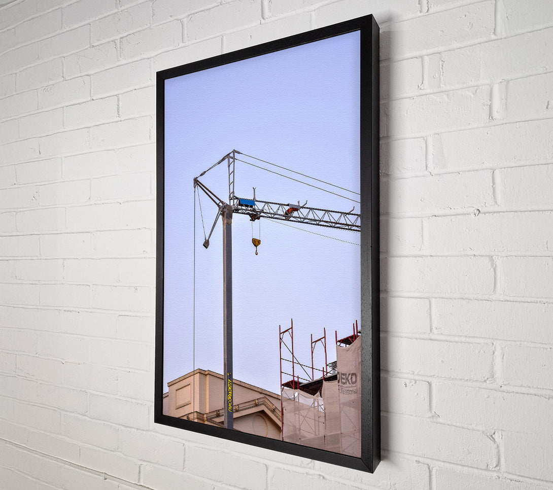  A Canvas Print of Blue Construction Crane Canvas Wall Art