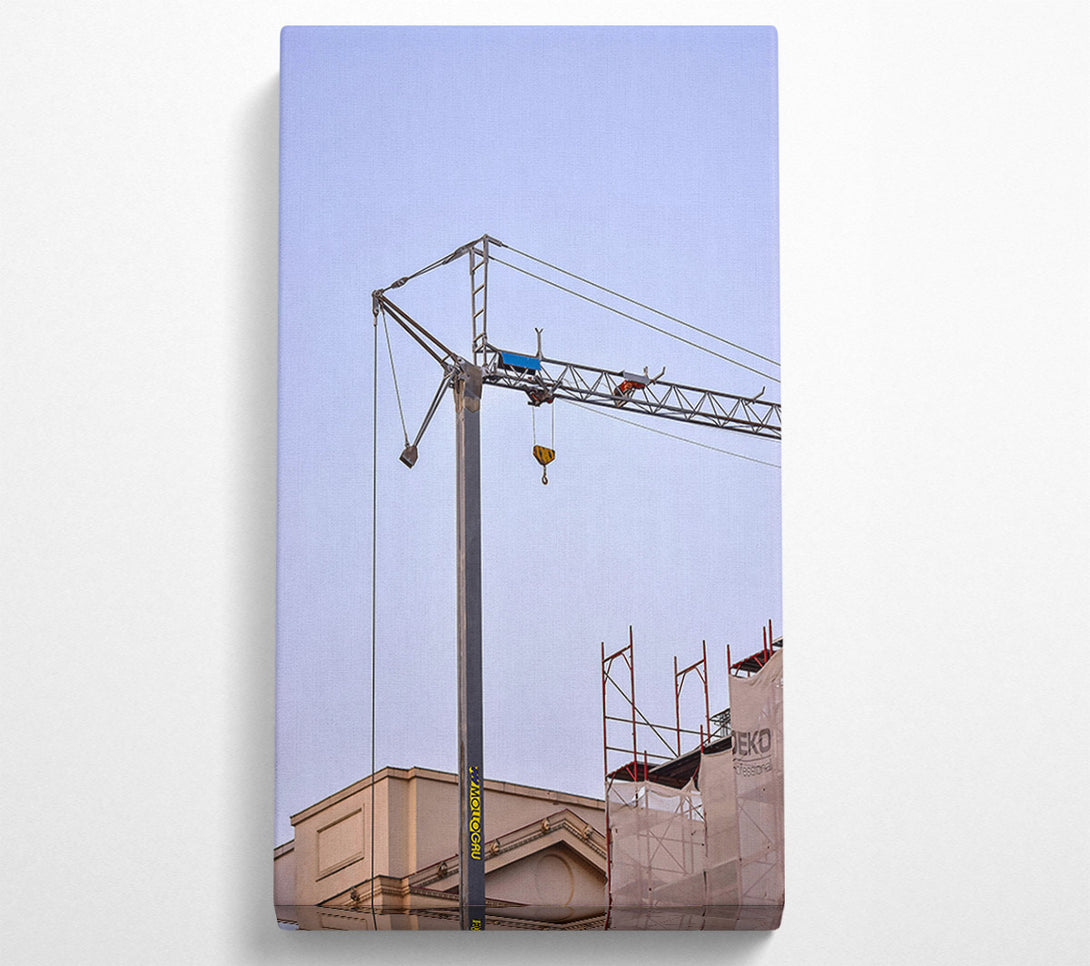  A Canvas Print of Blue Construction Crane Canvas Wall Art