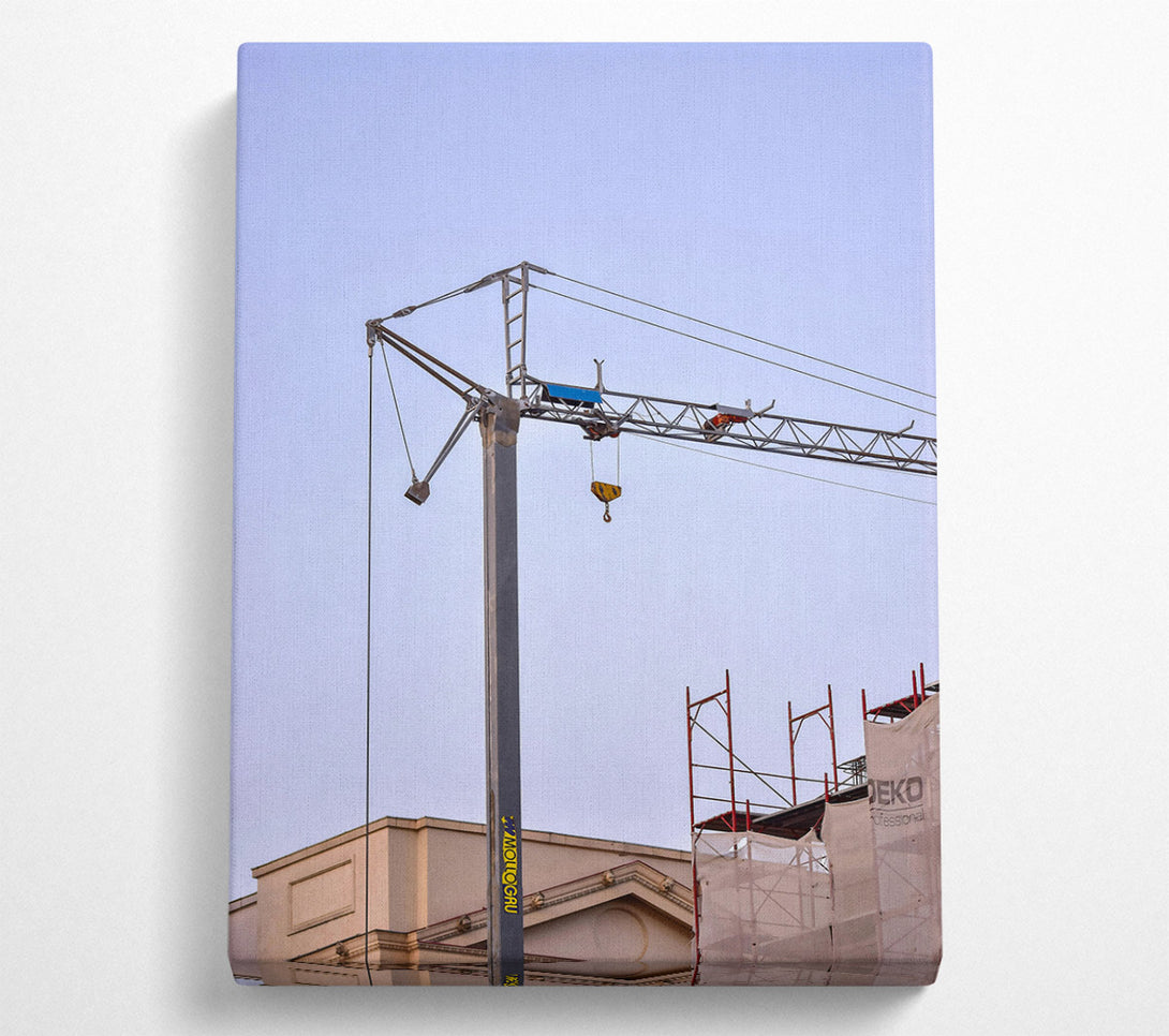  A Canvas Print of Blue Construction Crane Canvas Wall Art