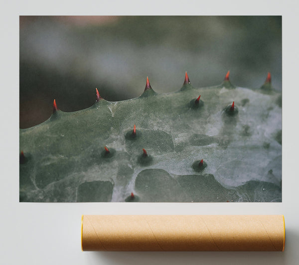 Green Spiked Texture Poster