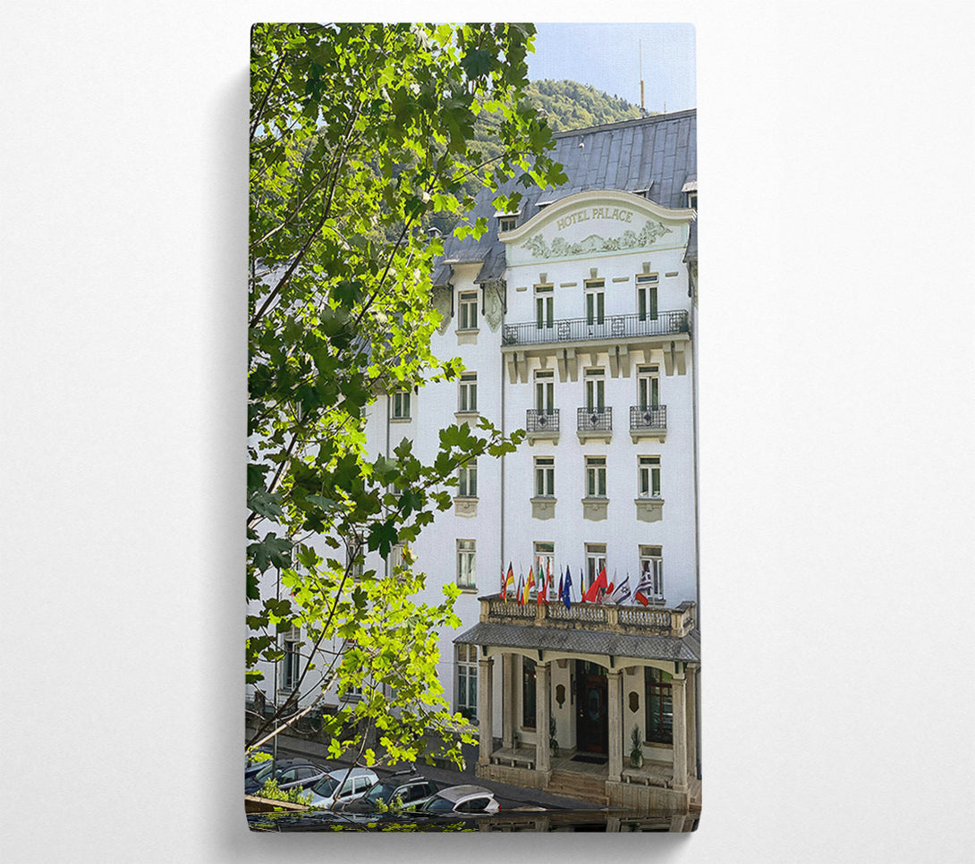  A Canvas Print of White Palace Through Leaves Canvas Print