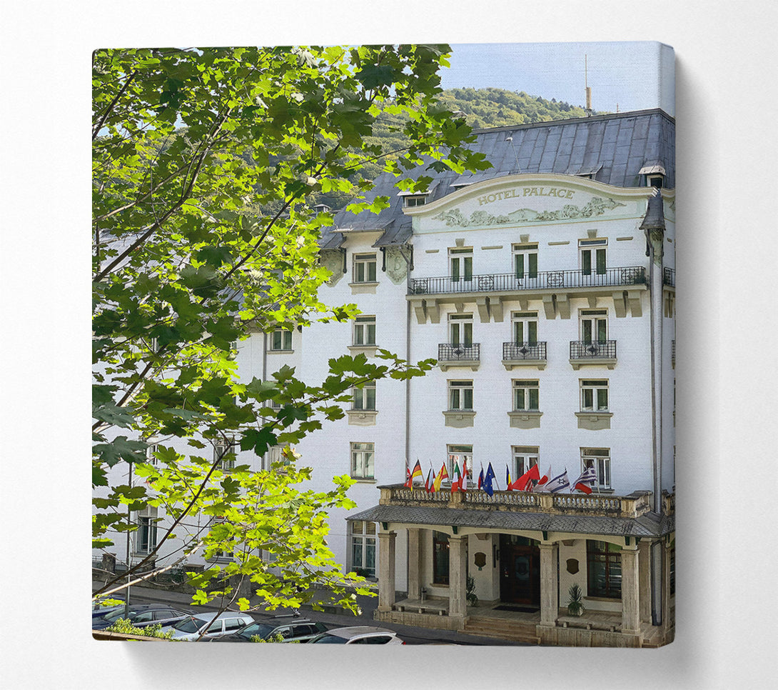  A Canvas Print of White Palace Through Leaves Canvas Print
