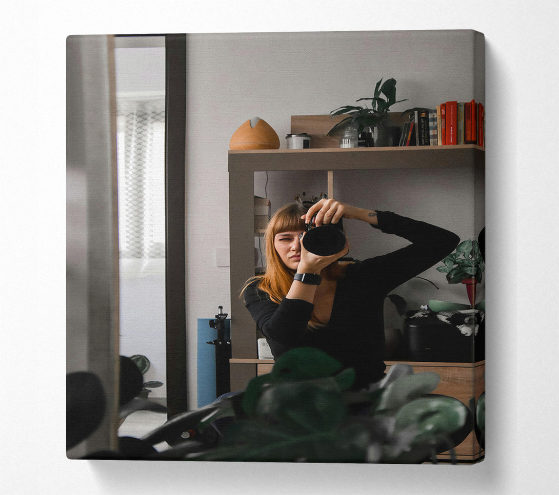  A Canvas Print of Black And Green Focus Canvas Wall Art