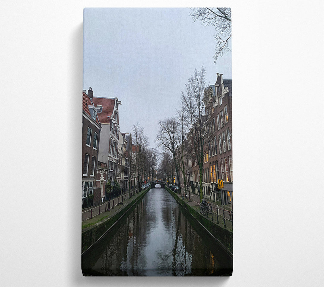  A Canvas Print of Grey Canal Reflections Canvas Art