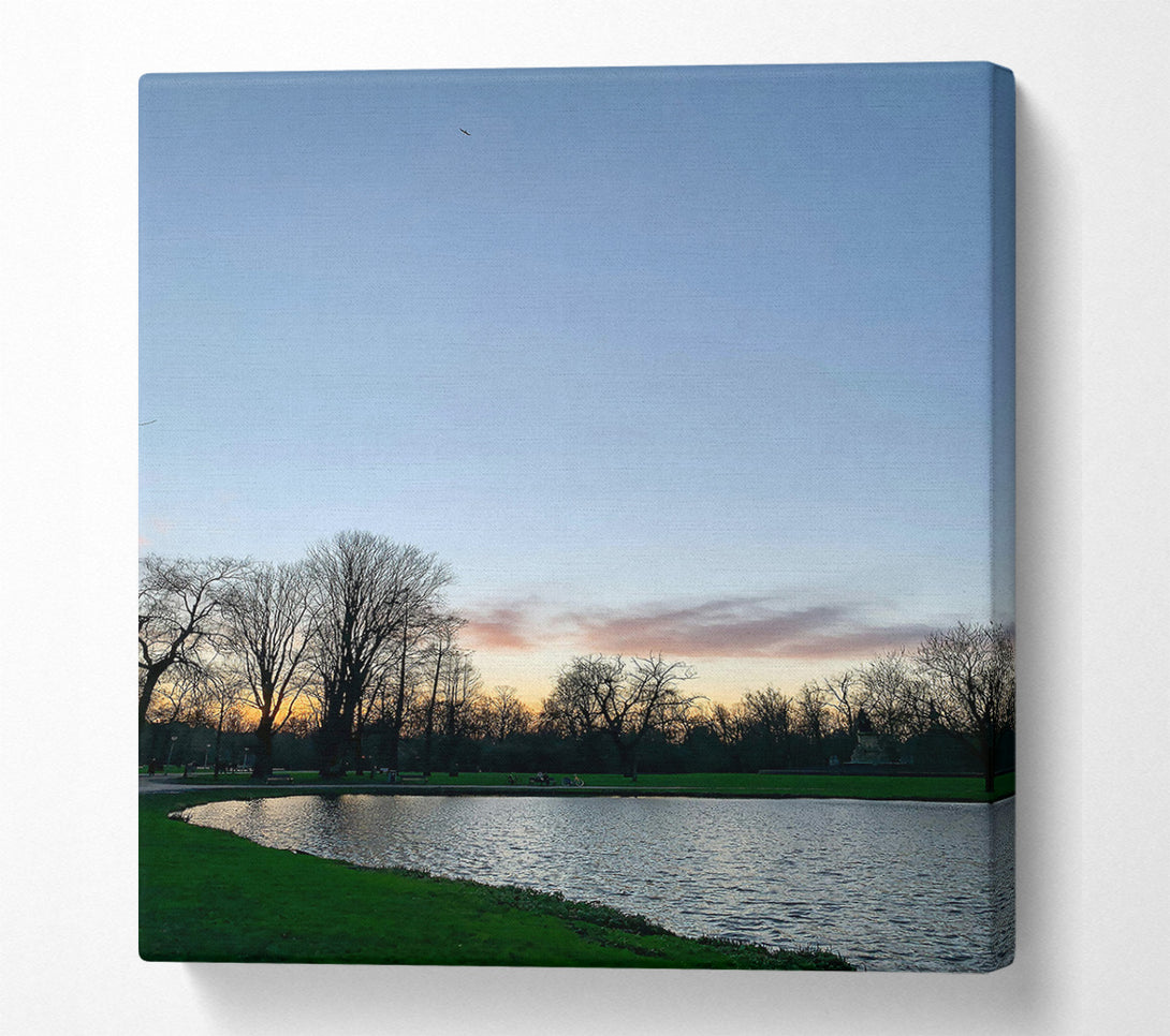  A Canvas Print of Pink Sunset Pond Canvas Art