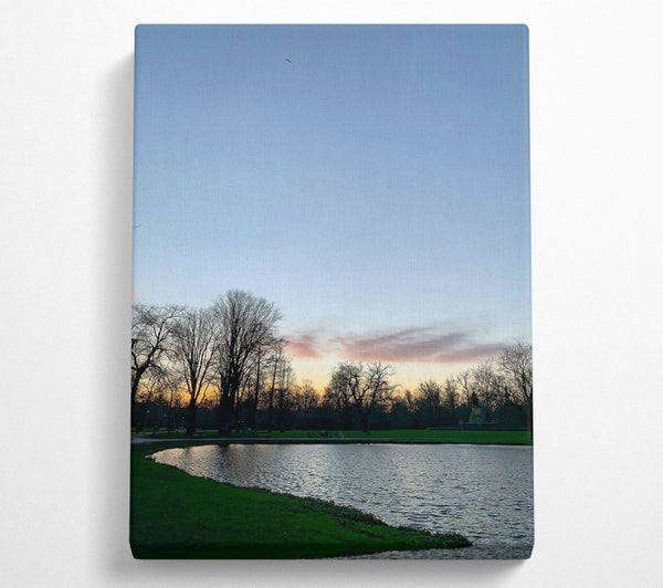  A Canvas Print of Pink Sunset Pond Canvas Art