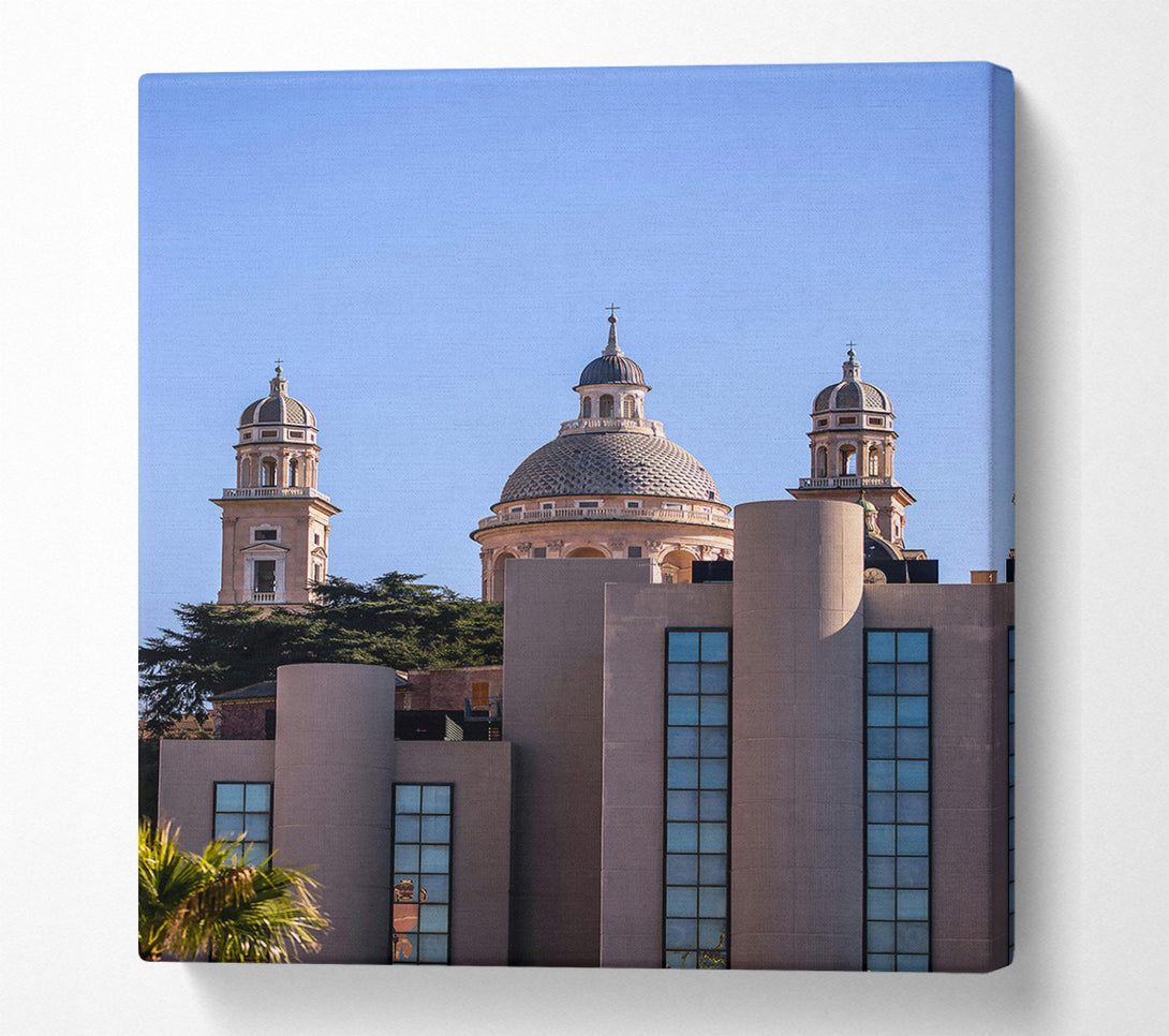  A Canvas Print of Blue Domed Cityscape Canvas Print