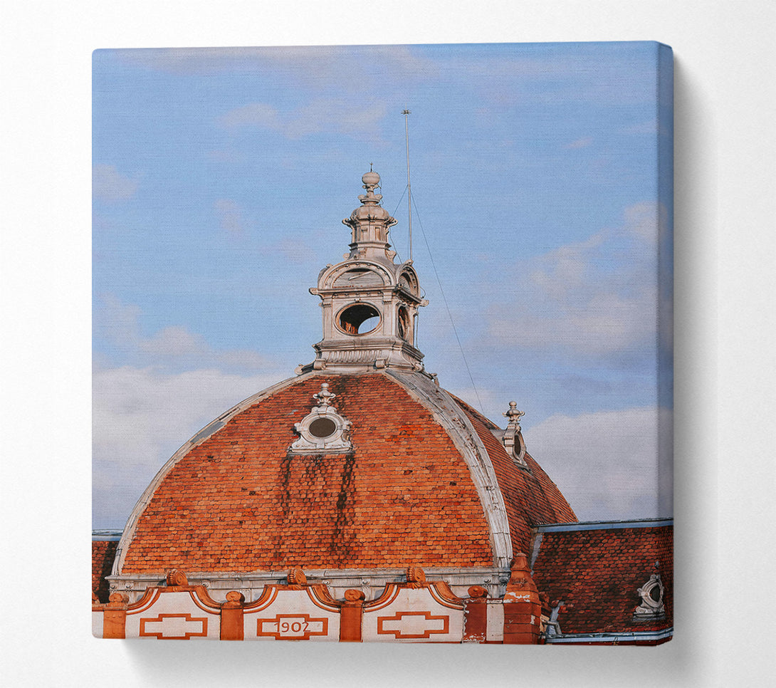 A Canvas Print of Orange Roof'S Spire Canvas Art