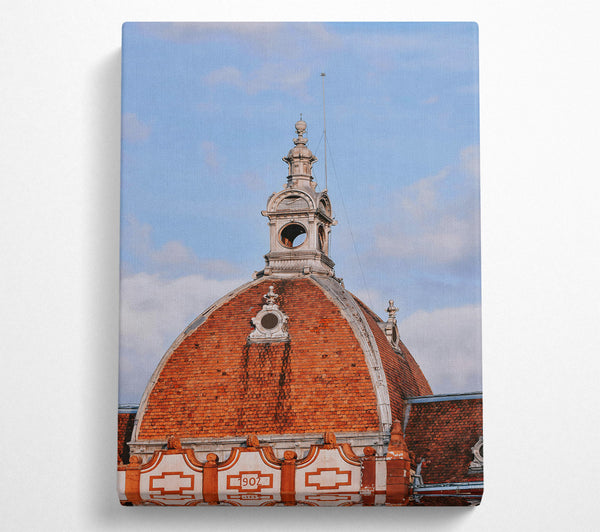  A Canvas Print of Orange Roof'S Spire Canvas Art