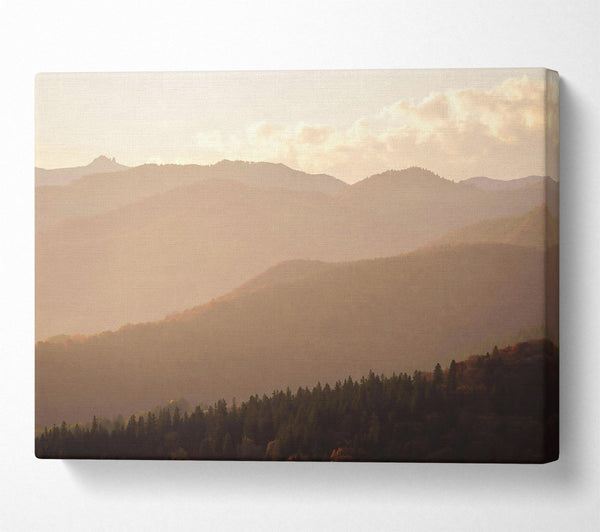  A Canvas Print of Golden Mountain Haze Canvas Print