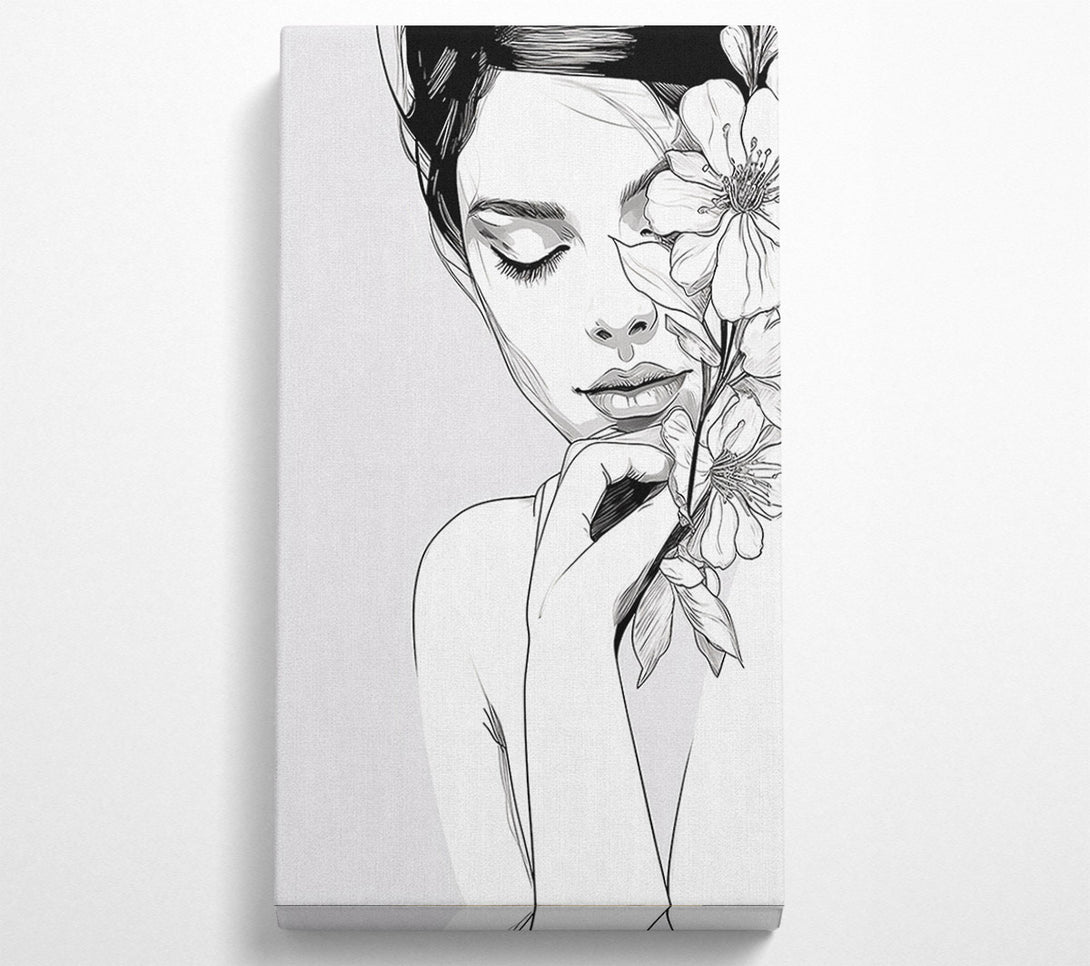  A Canvas Print of Peaceful Woman Line Art Canvas Wall Art