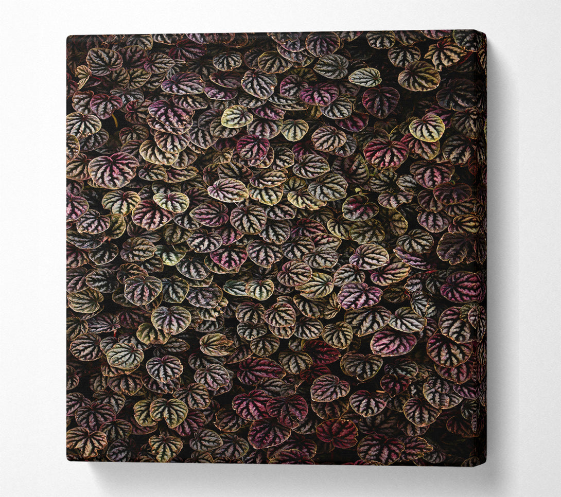  A Canvas Print of Crimson Leaf Mosaic Canvas Art