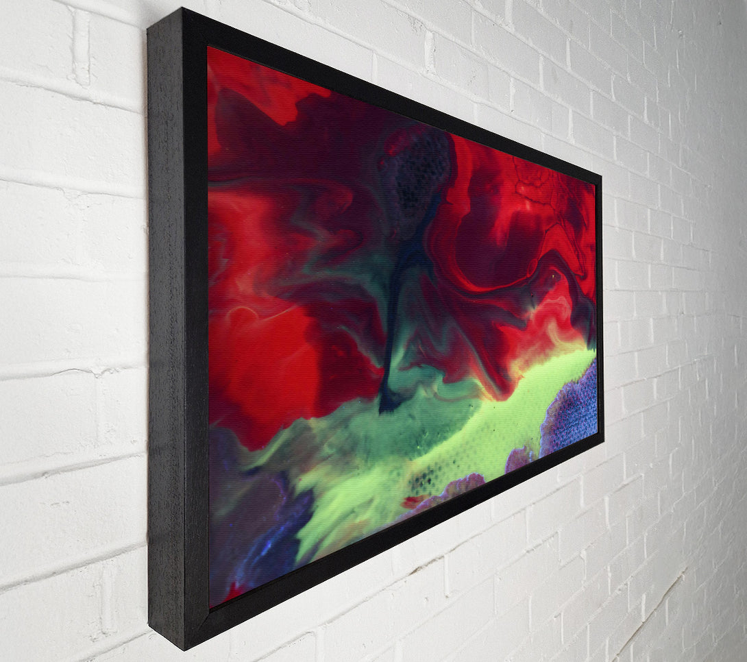  A Canvas Print of Crimson And Lime Flow Canvas Print